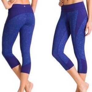 Athleta Honeycomb Connect Crop Legging Purple Blue